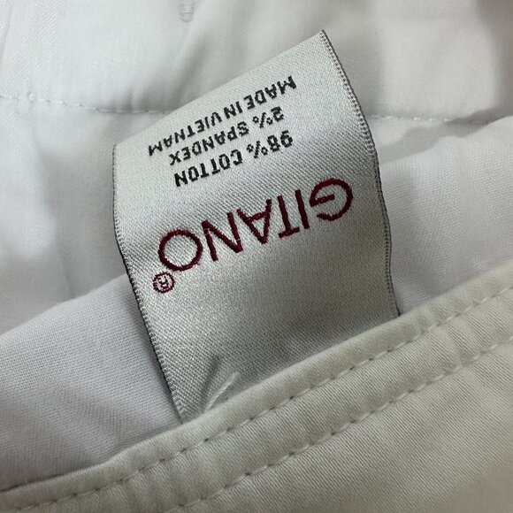 Gitano Womens Cuffed Capris White Size 14 Cotton Blend Button Accent Pants - Picture 3 of 8